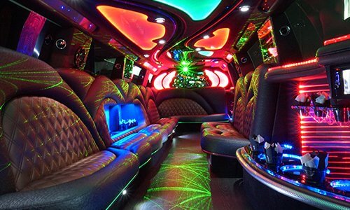Flint, MI, party buses with colorful lights