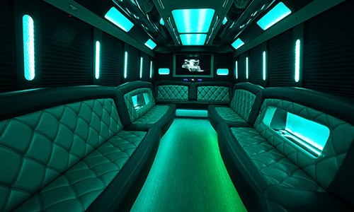 limo buses with multiple tvs